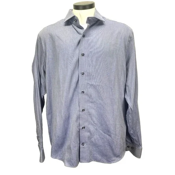 green emerald velvet dress Alexander in Light Blue Check Shirt 16.5 32/33